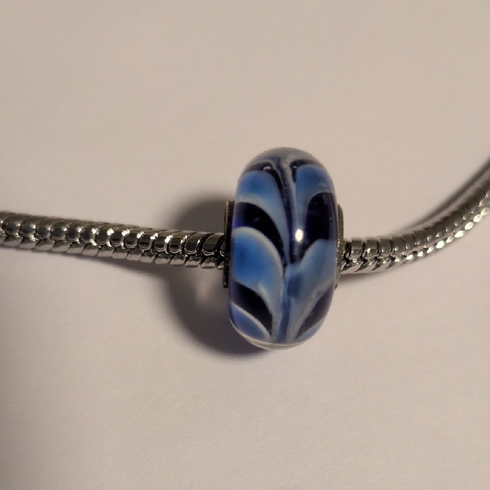 Blue Glass Charm for Pandora Style Bracelet